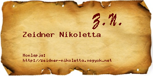 Zeidner Nikoletta névjegykártya